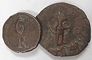 Copper (3), Gwalior, Paisa, Rajod Mint; Baroda, Paisa, Amreli Mint, and Indo-Portuguese, 6