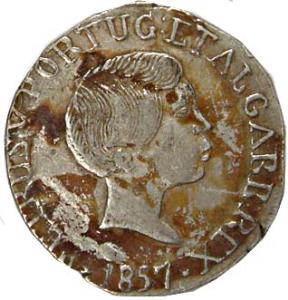 Goa, Padro V, Silver, Rupia, 1857 (KM# 279). Very Fine+, Rare.