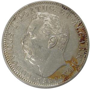 Goa, Silver (4), Luiz I, Set of 4: Uma (1) Rupia, Meia (1/2) Rupia, Quarto (1/4) Rupia and