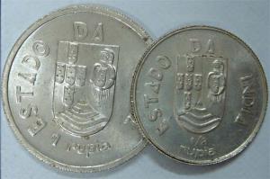 Goa, Silver (2), Republic Issues, Rupia & ½ Rupia, 1935 and 1936. Almost UNC, Scarce. (2)