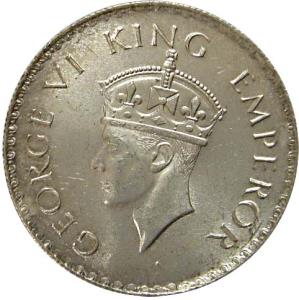 George VI, Silver, Rupee, 1938, Calcutta Mint. Extremely Fine, toned, Scarce.