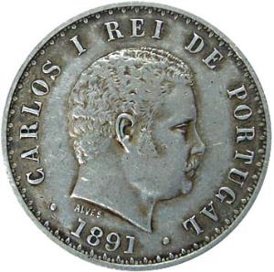 Portugal, Silver (5), 500 Reis: Petrus V, 1858; Luiz I, 1889; Carlos I, 1891; Manuel II, 1