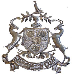 Cap Badge of Palanpur State, White Metal, 20.8 g, crest of the State in immaculate conditi