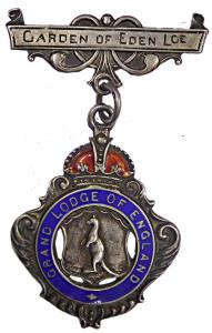 Garden Lodge of England Medal, Silver, Kangaroo in a shield in center, a crown above and a