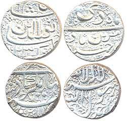 Jahangir, 1605-1628 AD, silver Rupee, Ahmedabad, AH 1023, (KM# 149.2) & Ahmednagar, 11.5 g