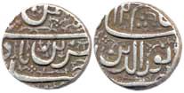 Silver ½ Rupee, with poetic couplet month Bahaman, (type KM# 137.1), 5.8 gms, very fine