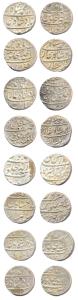 Silver Rupees 8 different mints, Akbarabad, Akbarnagar, Allahabad, Azimabad, Jahangirnagar