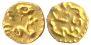 Gold fanam, Ganjikot, Ry.4, unlisted, about extremely fine, almost full mint name.