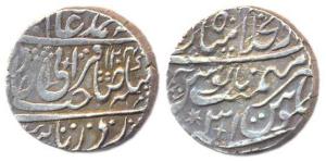 Shah Alam II, 1759-1806AD, silver rupee, Shahjahanabad, AH 1204/31, Sahib-e-Qirani couplet
