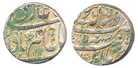 Sikh silver Rupee, in the name of Shah Alam I, Lahore, AH 1123/5, Sikh symbol ‘Khanda’, so