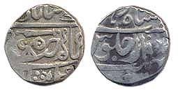 Daulat Rao, silver rupee, in the name of Muhammad Akbar II, Shadhorah, undated (KM# 200), 