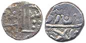 Karauli, in the name of Queen Victoria and Madanpal, silver ¼ Rupee, AH x/13 (KM# 44.2), f