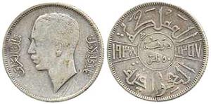Iraq, Ghazi I, 50 Fils, AD 1938, 9 gms (KM# 104), fine.