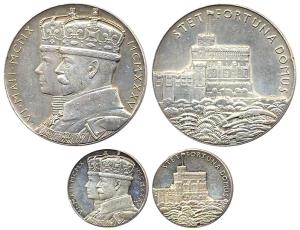 Emperor George V & Queen Mary silver jubilee 1935 medal, large & small pair, by P. Metcalf