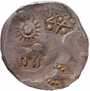 Punch-marked Coins, Magadha Janapada, 6th century BC, Silver, 4.3 g, Vimashatika, four sym
