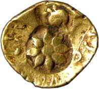Yadavas of Devagiri, Gold, Padma tanka, padma or lotus in the center with Nagari legend no