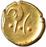 Anonymous, Gold, Hudki Pagoda, Arabic ain on obv (Rajgor# 630; G&G# BJ 45). Beautiful flan
