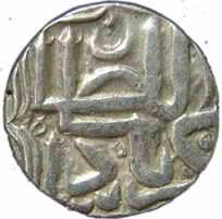 Akbar, Silver, Tanka, Akbar as Sultan, minted on the style of Gujarat Sultanate in Saurash