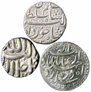 Jahangir, Silver (3), Rupee, Ahmedabad Mint, Inayat type; As Salim, Ahmedabad Mint; and Ak