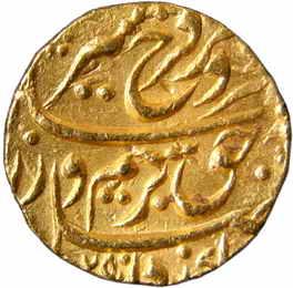 Farrukhsiyar (AD 1713-1719), Gold, Mohur, Dar-ul-Fath Ujjain Mint, RY 6 (KM# 390.34). Abou