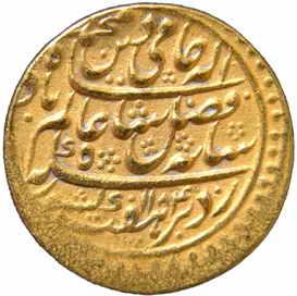 Bengal Presidency, Murshidabad Mint, Gold, Mohur, in the name of Shah Alam II, AH 1184/19 