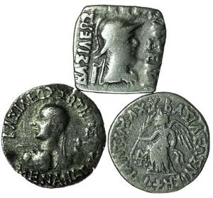 Indo-Greeks, Drachm, Menander I, Apollophanes, Antimachos Nikepheros, Antialkidas, Philoxe