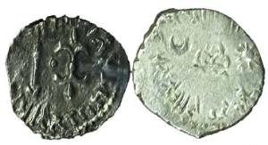 Western Kshatrapas, Silver (2), Nahapana and Chashtana, full Brahmi legend on the former a