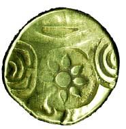 Yadavas of Devagiri, probably Ramachandra Deva, Gold, Padma Tanka, lotus type with a bow b