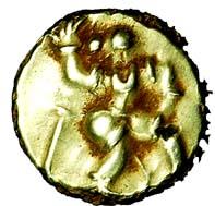 Vijayanagara, Hari Hara I (AD 1336-1356), Gold, Pagoda, warrior walking to right on obv, K