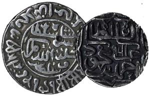Assorted lot of Silver (9) coins: Delhi Sultan (5); Bengal Sultan (2), Gujarat Sultan (1),