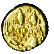 Haider Ali, Gold, Pagoda, Shiva-Parvati on obv; Persian he on rev (KM# 15). About Extremel