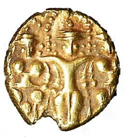 3-Svami Pagoda, Gold, Arabic ain on rev (KM# 14). Very Fine+, Scarce.