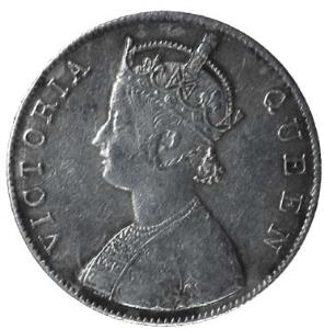 Victoria Queen, Silver, Rupee, Lakhi of Rev, Bust Type B. Very Fine, Rare.