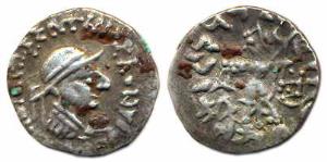 Indo-Greeks, Apollophenos, Silver, Drachm, bust of the king to right with circular Greek l