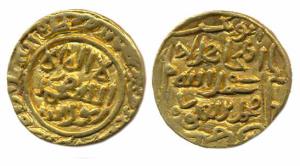 Muhammad Shah III bin Tughlaq, Gold, Tanka, Kalima on obv in a circle type, Dar-ul-Islam M