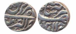 Jahangir, Silver, ½ Rupee, Akbarnagar Mint, Farwardi Month, nur-ud-din jahangir type. Abou