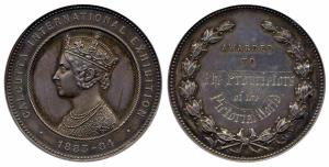 Calcutta International Exhibition, 1883-84, Silver, crowned bust of Queen Victoria, Awarde