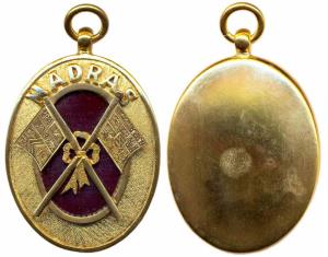 Masonic Medal, Madras, with suspension and ring. About Extremely Fine, Scarce.
