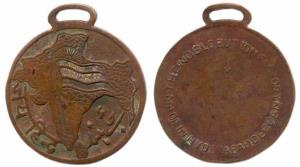 Jai Hind Medal, Copper, map of Undivided India with a flag in the centre of the map, jai h