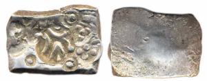 Punch-marked Coins, Shakya Janapada, Silver, Scyphate, shallow impression along with minut