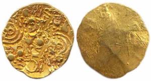 Western Chalukyas, Gold, Pagoda, punch-marked type, “Bujaba” series attributed to Chalukya