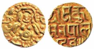 Yadavas of Tribhuvanagari (Bayana), Kumarapala (pre 1196 AD), Gold Dinar (4.1 g), seated L