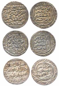 Silver Tankas, Ghiyath al-Din Balban, AH 666 (D 157), Muizz al-Din Kaiqubad, AH 688 (D 178