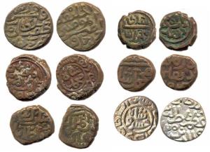 An Important and Rare collection of Copper/Billon coins (6) of Delhi sultans, Nasir al-Din