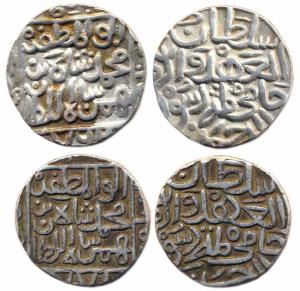Muhammad I (1359-1375 AD), Silver Tankas, Ahsanabad, AH 762-771 (G&G #BH 27). Very Fine an
