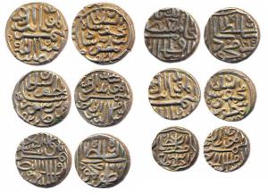 Assorted lot of 6, Muzaffar II, Silver Tanka, Burhanpur, AH 922, (G&G #G240) ½ Tanka, Must