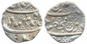 Shah Alam Bahadur, Silver Rupee, Azamnagar (Belgaum), year 2 (KM 348.11). Good Fine and Ve
