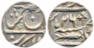 Muhammadabad Banaras, Silver ¼ Rupee, in the name of Shah Alam II, year 26 (frozen), (not 