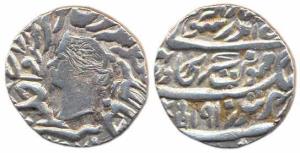 Silver Rupee, Portrait of Queen Victoria, Bharatpur Mint, VS 1910 (KM 176). Very Fine+, Ra