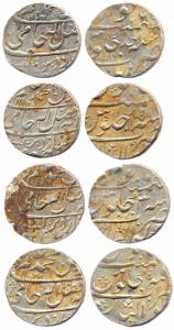 Silver Rupees (4) in the name of Shah Alam II, Gwalior mint, 1174/ Ahad, 1176/3, 1178/5 (2